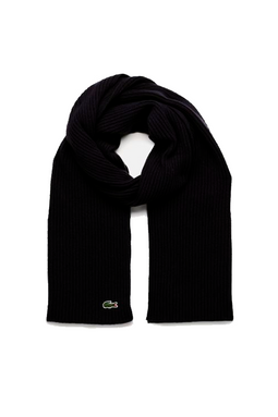 Lacoste Wool Knit Scarf Black
