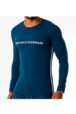Armani Slim L/S Tee Emporio Eagle Navy