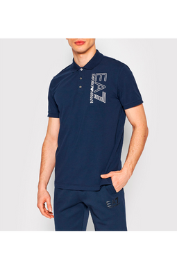 Armani EA7 Polo Line Logo Shirt Navy