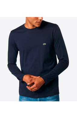 Lacoste Premium Pima L/S Logo Tee Navy