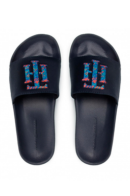 Tommy Hilfiger Women TH Logo Slides Navy