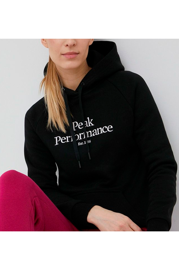 Peak Performance Women Essential Logo Hoodie Black Luxivo