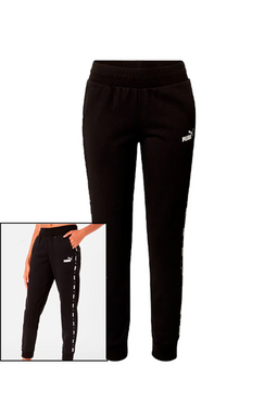 PUMA Women Tape Sweatpants Logo Black