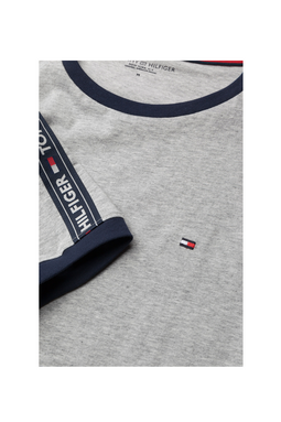 Tommy Hilfiger Logo Sleeve Tee Grey Heather