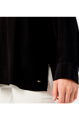 Tommy Hilfiger Women Relaxed Blouse V-Neck Black