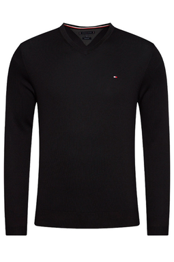 Tommy Hilfiger Luxury Knit V-Neck Pullover Black