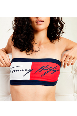 Tommy Hilfiger Women Logo Icon Bandeau Navy