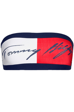 Tommy Hilfiger Women Logo Icon Bandeau Navy - Luxivo 