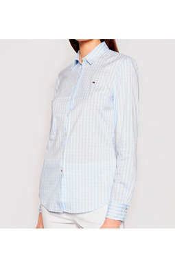 Tommy Hilfiger Women Slim Stretch Poplin Shirt Blue