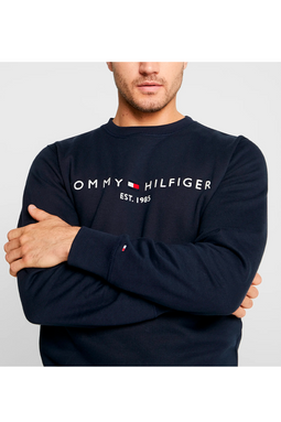 Tommy Hilfiger Logo Crew Sweatshirt Navy