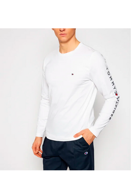 Tommy Hilfiger L/S Logo Sleeve Tee White