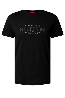 Tommy Hilfiger Curved Logo Tee Black