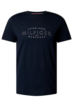 Tommy Hilfiger Curved Logo Tee Navy