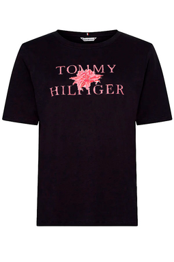 Tommy Hilfiger Women Tee Floral Print Black